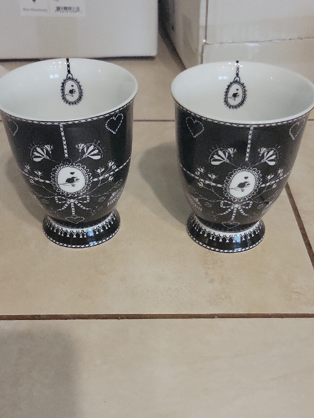 Set Of 2 Milk Mug 8oz Cups Choice Miss Blackbirdy